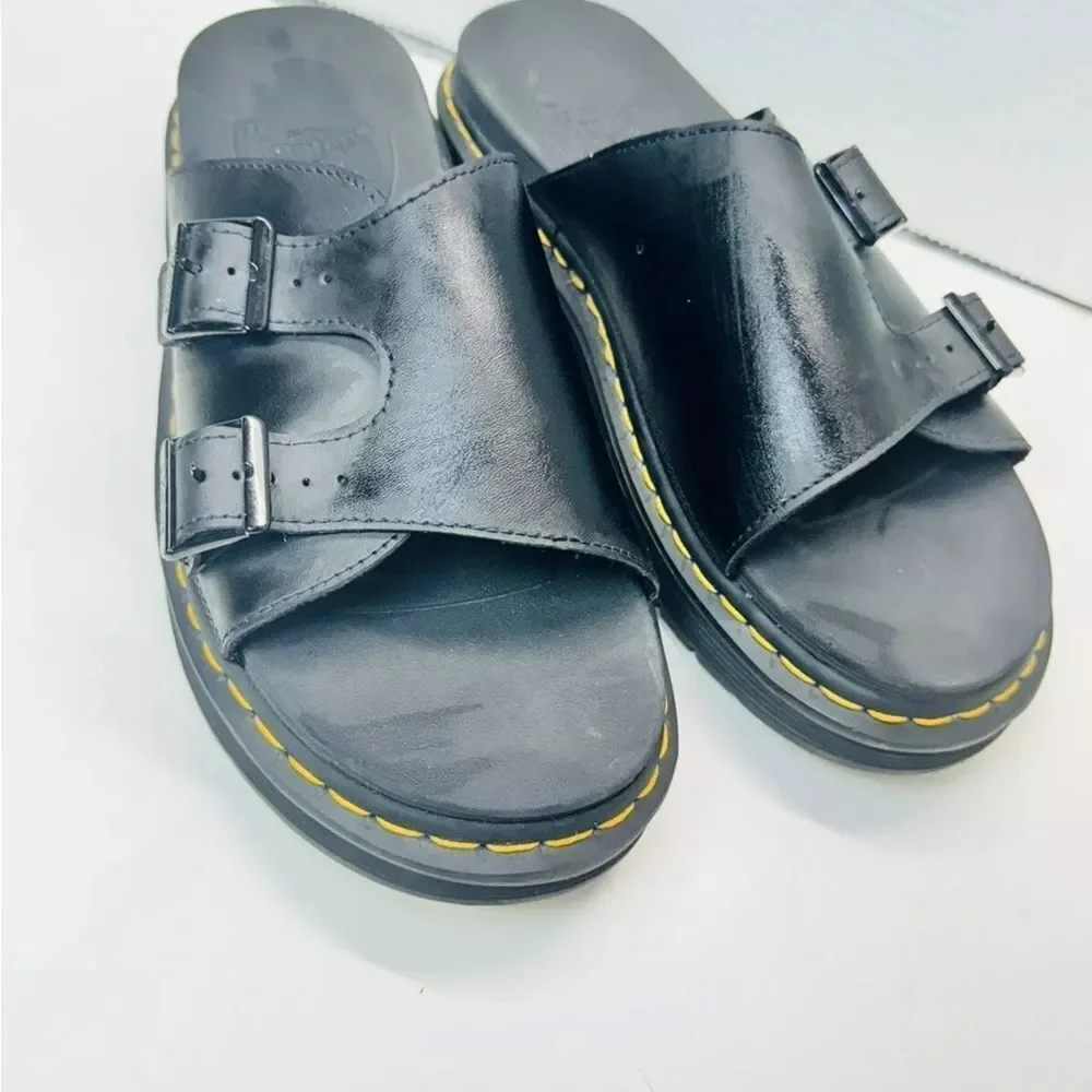 Dr. Martens Black Platform Sandals with Adjustable Straps